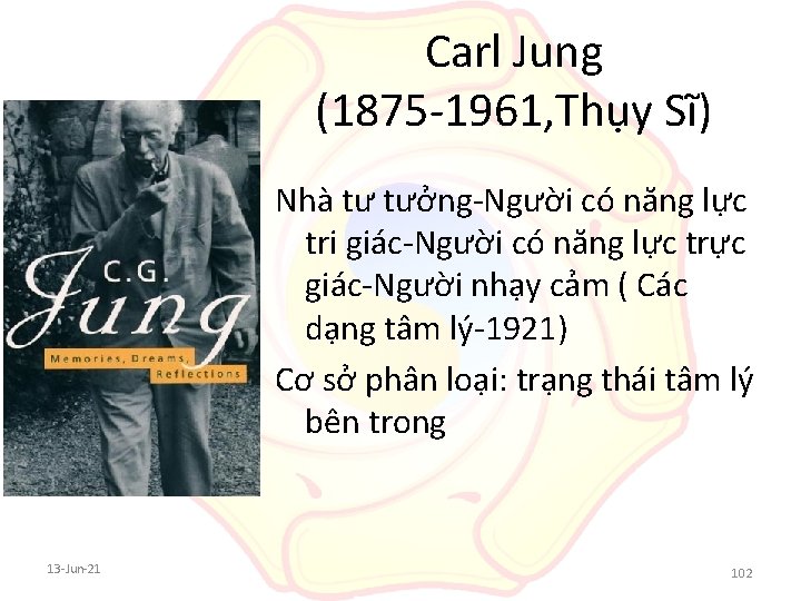 Carl Jung (1875 -1961, Thụy Sĩ) Nhà tư tưởng-Người có năng lực tri giác-Người