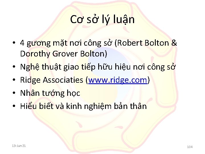 Cơ sở lý luận • 4 gương mặt nơi công sở (Robert Bolton &