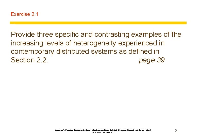 Exercises for Chapter 2 System models From Coulouris