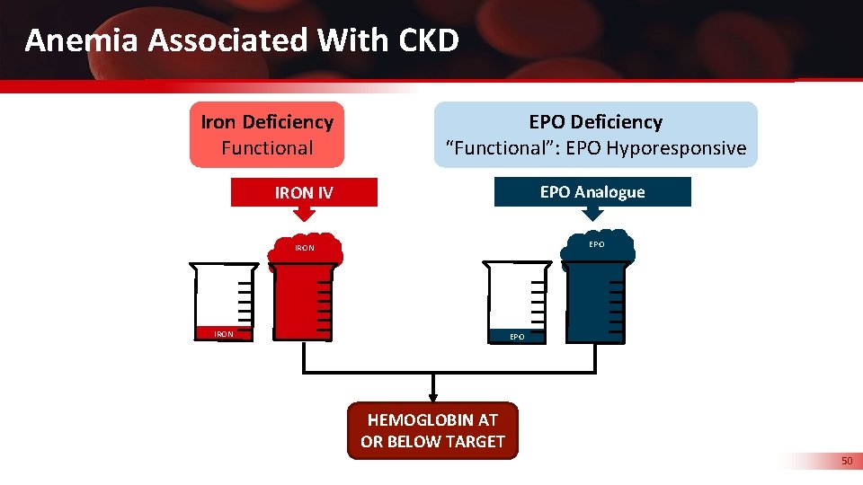 Anemia Associated With CKD Iron Deficiency Functional EPO Deficiency “Functional”: EPO Hyporesponsive EPO Analogue