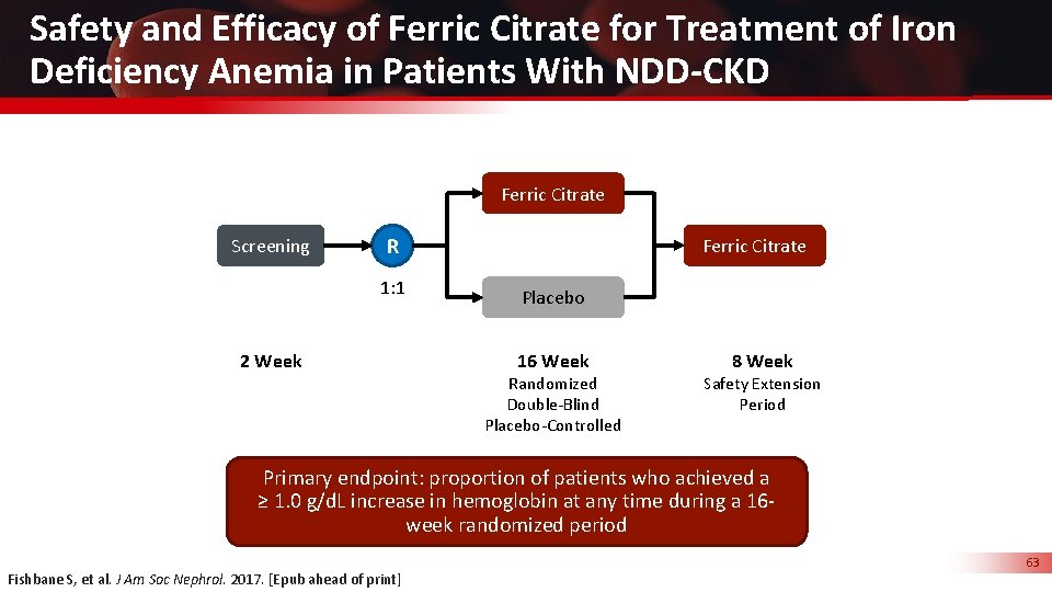 Safety and Efficacy of Ferric Citrate for Treatment of Iron Deficiency Anemia in Patients