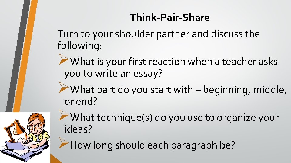 Think-Pair-Share Turn to your shoulder partner and discuss the following: ØWhat is your first