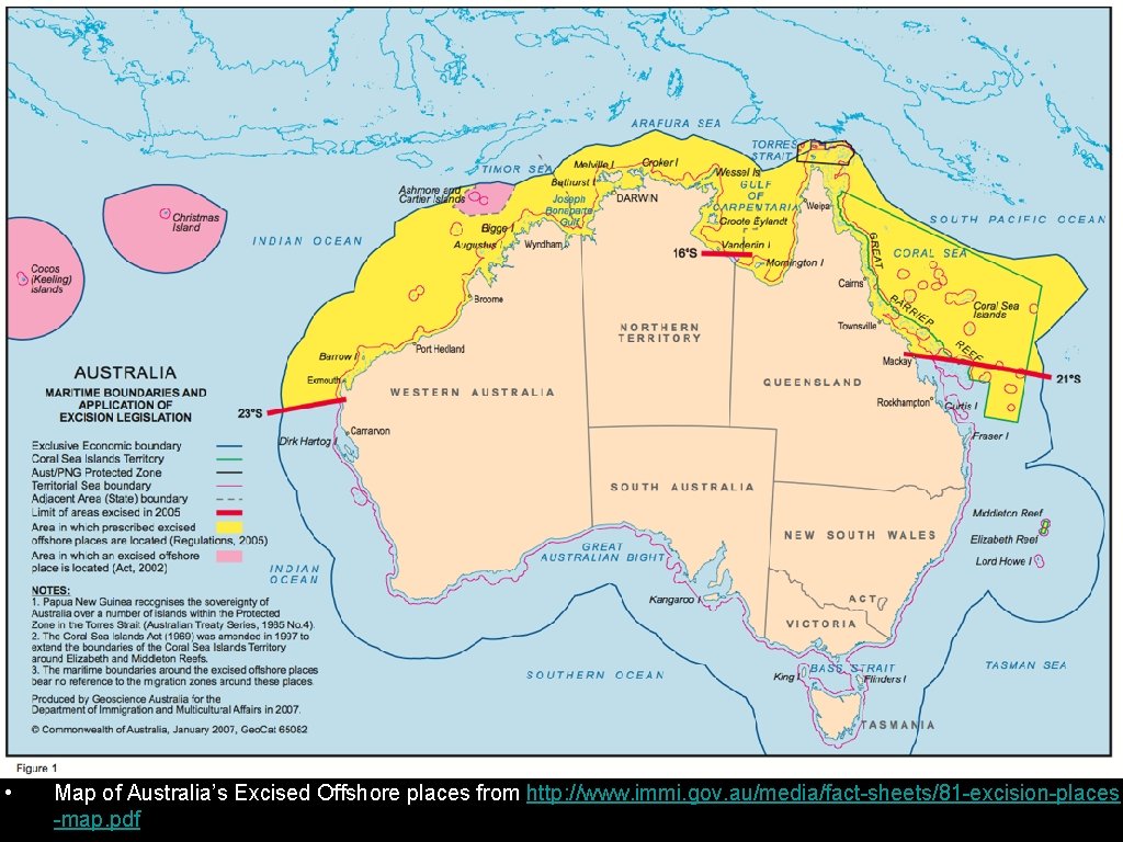  • Map of Australia’s Excised Offshore places from http: //www. immi. gov. au/media/fact-sheets/81