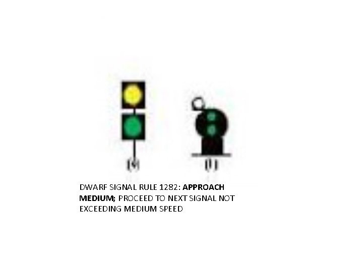 DWARF SIGNAL RULE 1282: APPROACH MEDIUM; PROCEED TO NEXT SIGNAL NOT EXCEEDING MEDIUM SPEED