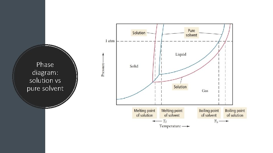 Phase diagram: solution vs pure solvent 