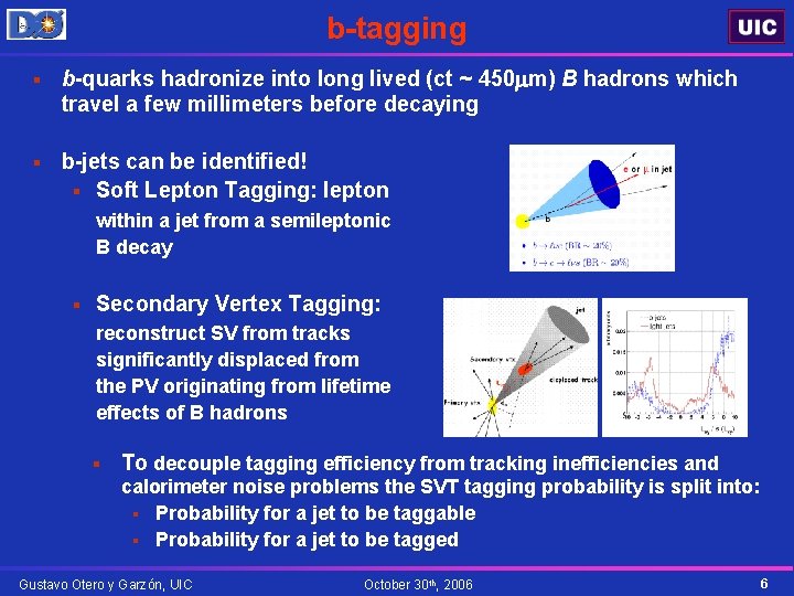 b-tagging § b-quarks hadronize into long lived (ct ~ 450 mm) B hadrons which