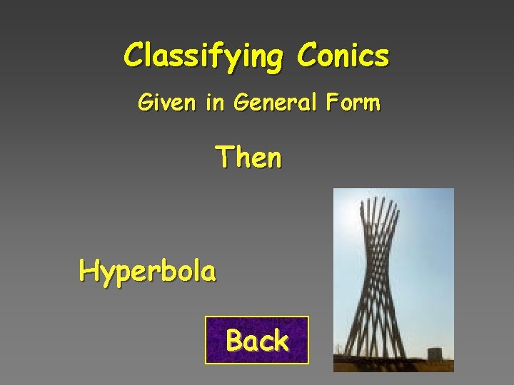 Classifying Conics Given in General Form Then Hyperbola Back 