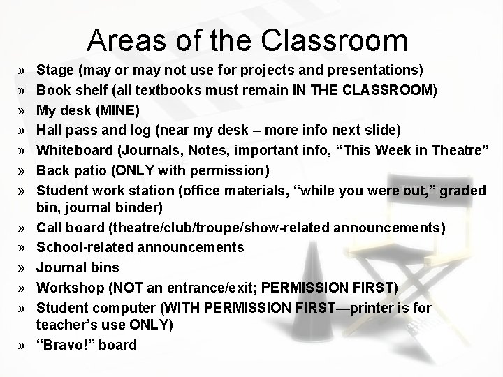 Areas of the Classroom » » » » Stage (may or may not use