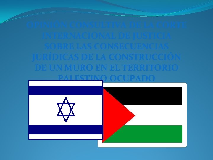 OPINIÓN CONSULTIVA DE LA CORTE INTERNACIONAL DE JUSTICIA SOBRE LAS CONSECUENCIAS JURÍDICAS DE LA OPINIÓN CONSULTIVA DE LA CORTE INTERNACIONAL DE JUSTICIA SOBRE LAS CONSECUENCIAS JURÍDICAS DE LA