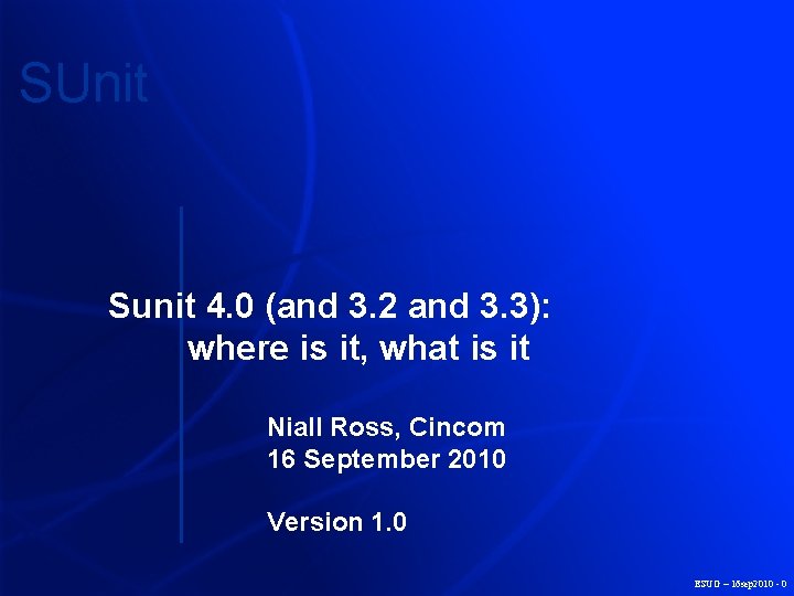 SUnit Sunit 4. 0 (and 3. 2 and 3. 3): where is it, what