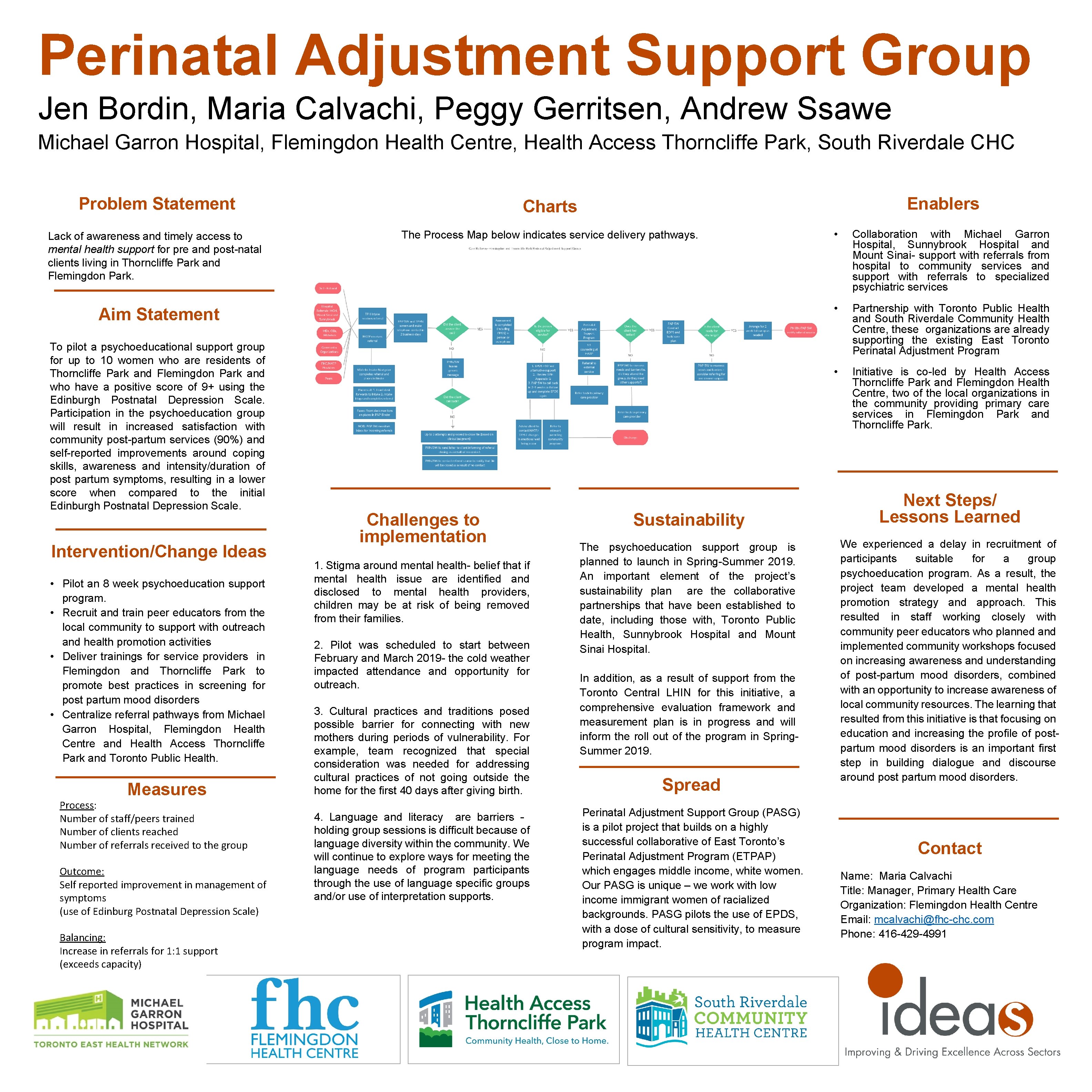 Perinatal Adjustment Support Group Jen Bordin, Maria Calvachi, Peggy Gerritsen, Andrew Ssawe Michael Garron