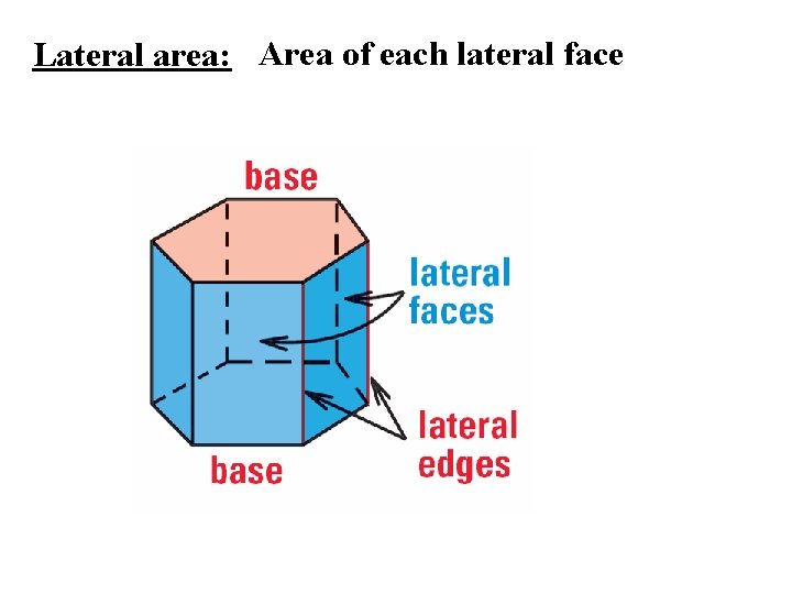 Lateral area: Area of each lateral face 