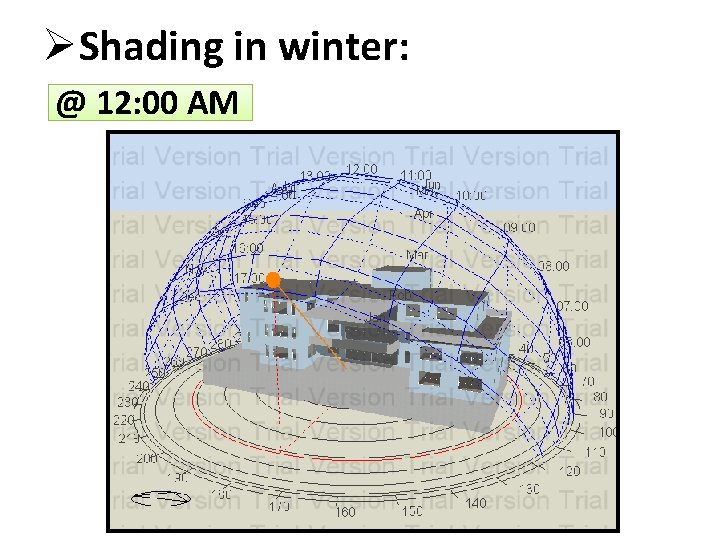 ØShading in winter: @ 12: 00 AM 