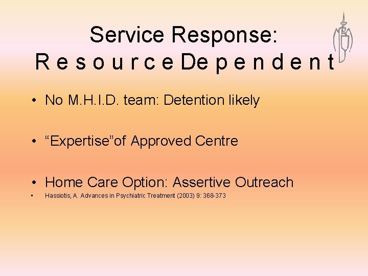 Service Response: R e s o u r c e De p e n