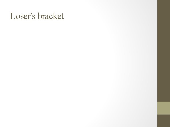 Loser's bracket 