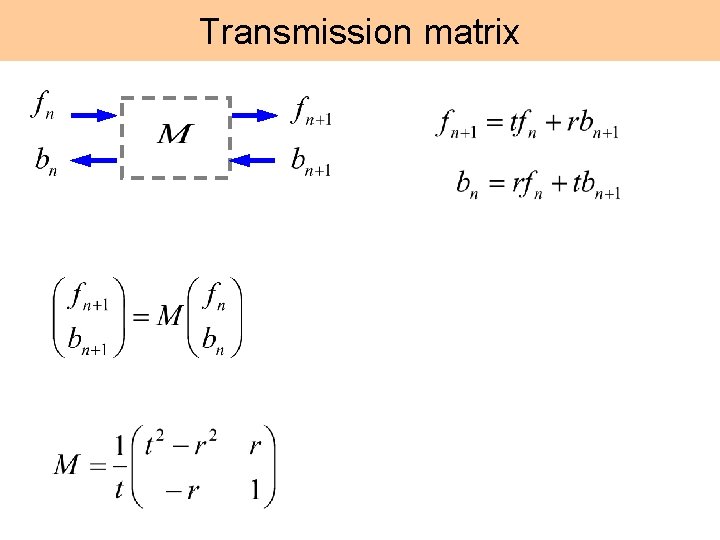 Transmission matrix 