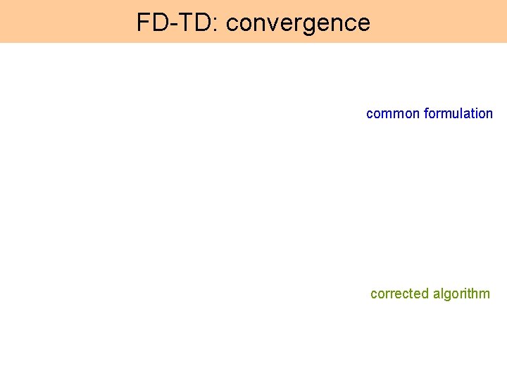 FD-TD: convergence common formulation corrected algorithm 