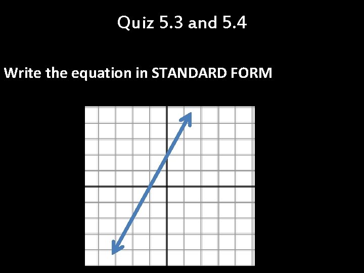 Quiz 5. 3 and 5. 4 Write the equation in STANDARD FORM 