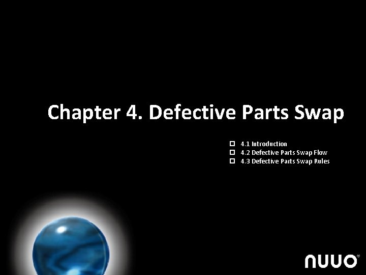 Chapter 4. Defective Parts Swap p 4. 1 Introduction p 4. 2 Defective Parts