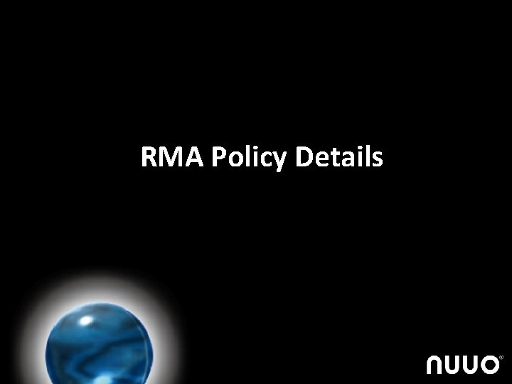 RMA Policy Details 