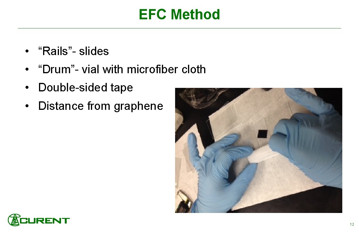 EFC Method • “Rails”- slides • “Drum”- vial with microfiber cloth • Double-sided tape