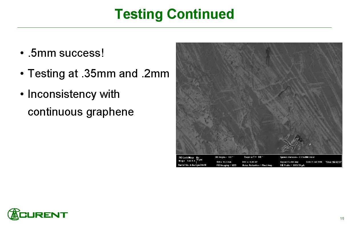 Testing Continued • . 5 mm success! • Testing at. 35 mm and. 2