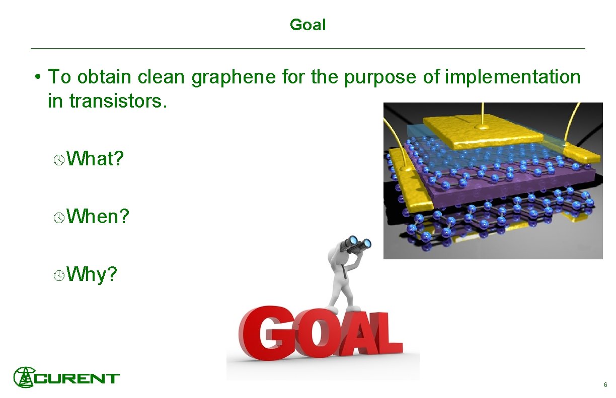 Goal • To obtain clean graphene for the purpose of implementation in transistors. What?