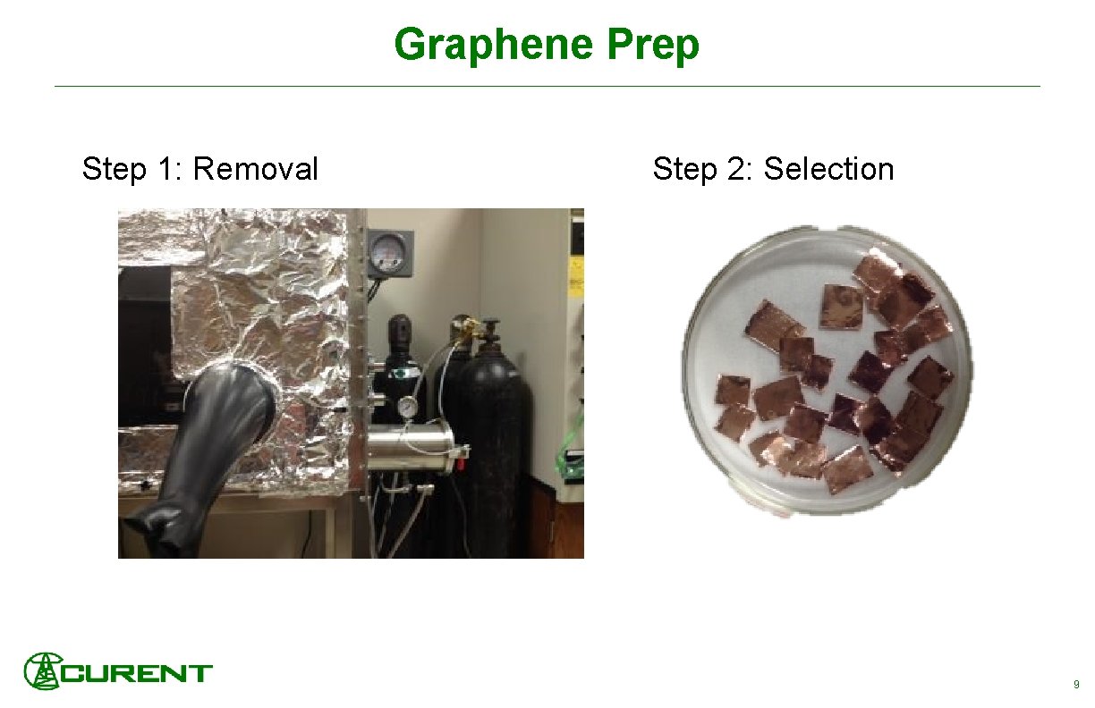 Graphene Prep Step 1: Removal Step 2: Selection 9 