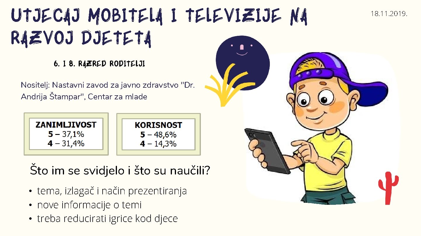 utjecaj mobitela i televizije na razvoj djeteta 6. i 8. razred roditelji Nositelj: Nastavni