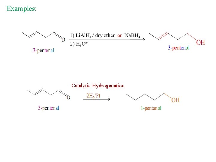Examples: Catalytic Hydrogenation 