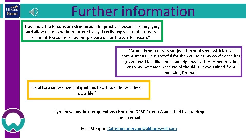 Further information “I love how the lessons are structured. The practical lessons are engaging