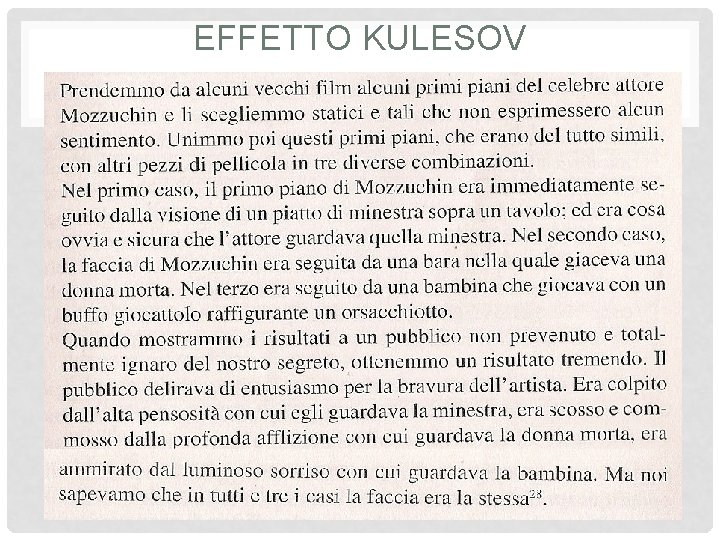 EFFETTO KULESOV 