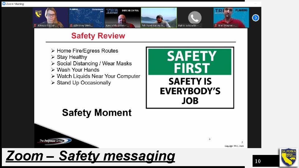 Zoom – Safety messaging 10 