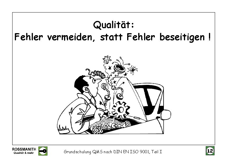 Qualität: Fehler vermeiden, statt Fehler beseitigen ! Grundschulung QMS nach DIN EN ISO 9001,