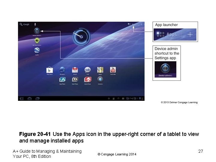 Figure 20 -41 Use the Apps icon in the upper-right corner of a tablet