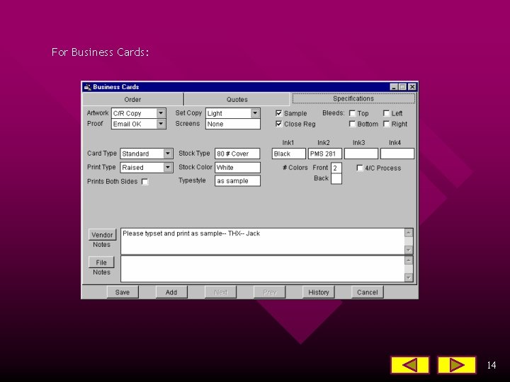 For Business Cards: 14 