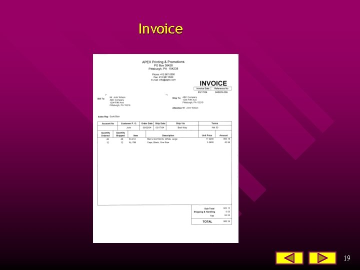 Invoice 19 
