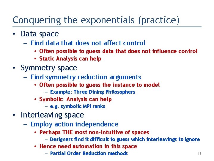 Conquering the exponentials (practice) • Data space – Find data that does not affect