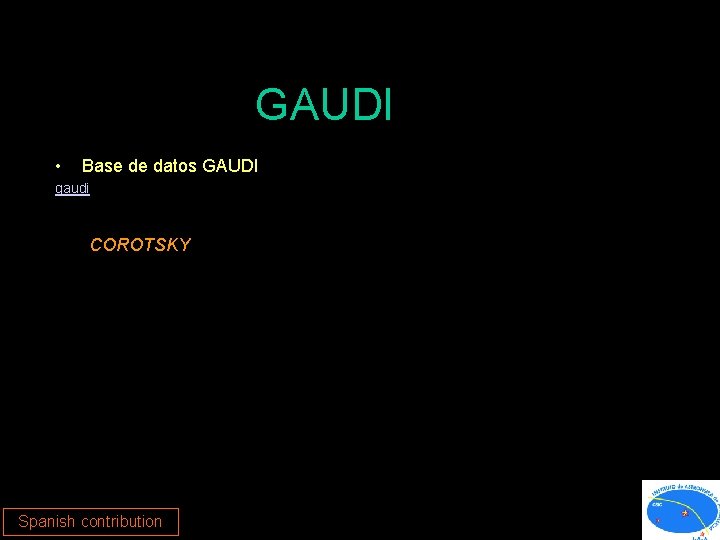 GAUDI • Base de datos GAUDI gaudi COROTSKY Spanish contribution 