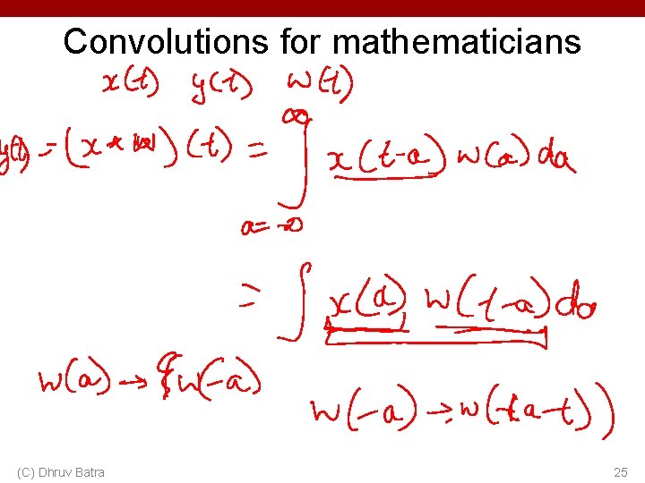 Convolutions for mathematicians (C) Dhruv Batra 25 