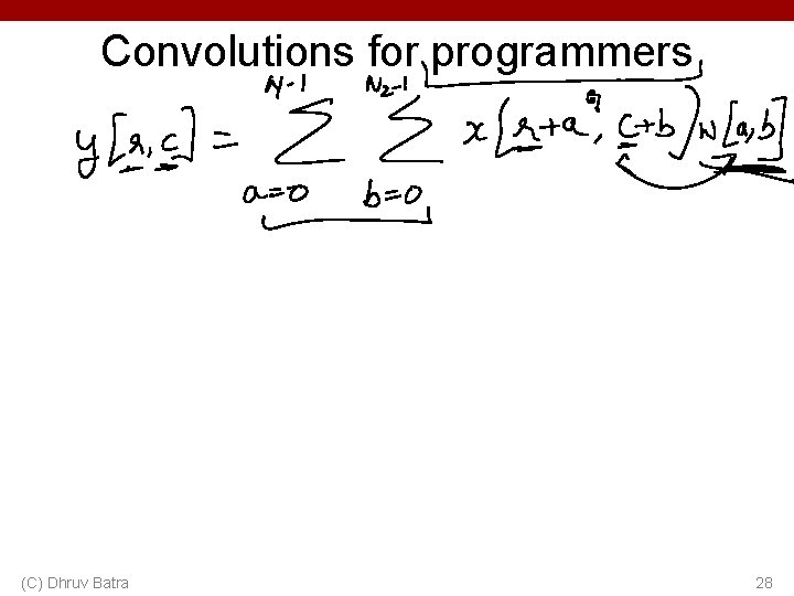 Convolutions for programmers (C) Dhruv Batra 28 