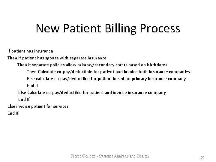 New Patient Billing Process If patient has insurance Then If patient has spouse with