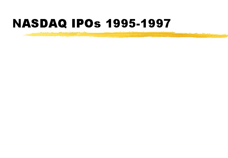 NASDAQ IPOs 1995 -1997 NASDAQ IPOs 1995 -1997
