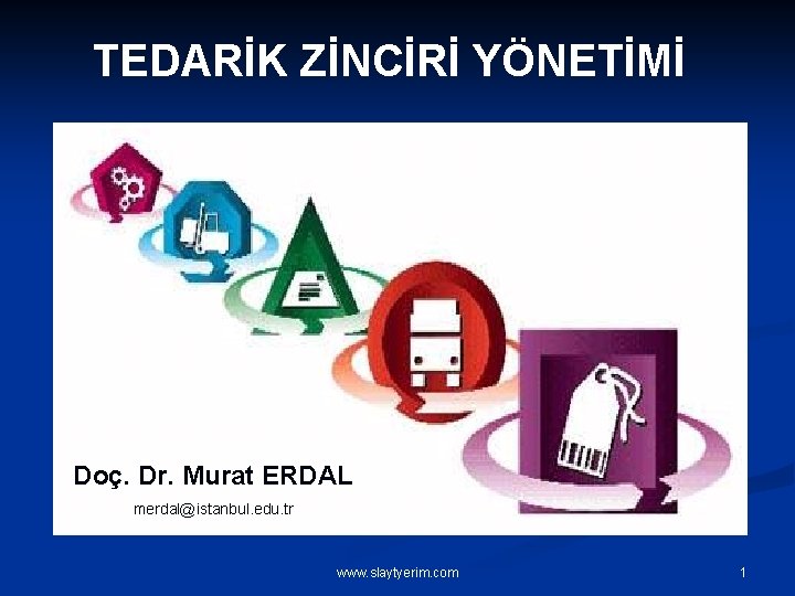TEDARİK ZİNCİRİ YÖNETİMİ Doç. Dr. Murat ERDAL merdal@istanbul. edu. tr www. slaytyerim. com 1