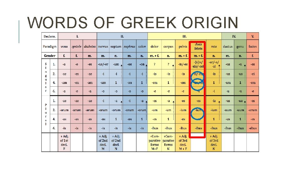 WORDS OF GREEK ORIGIN 