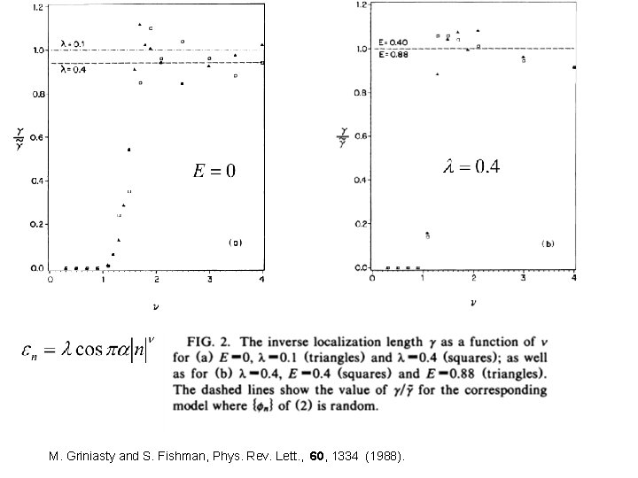 M. Griniasty and S. Fishman, Phys. Rev. Lett. , 60, 1334 (1988). 