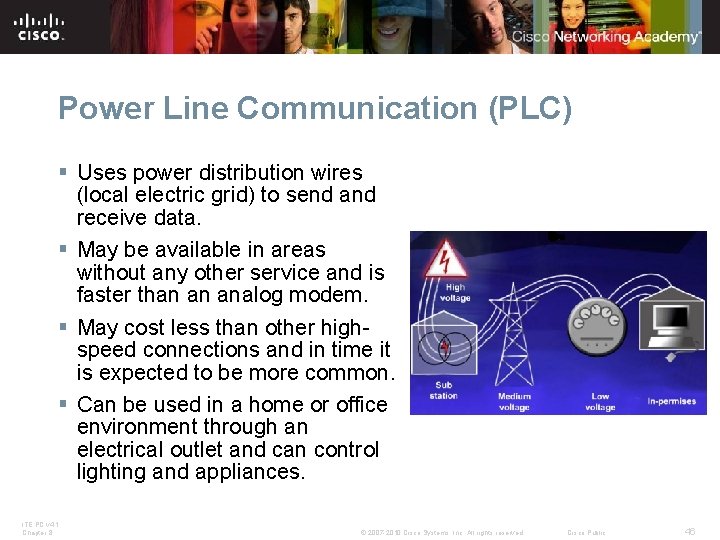 Power Line Communication (PLC) § Uses power distribution wires (local electric grid) to send