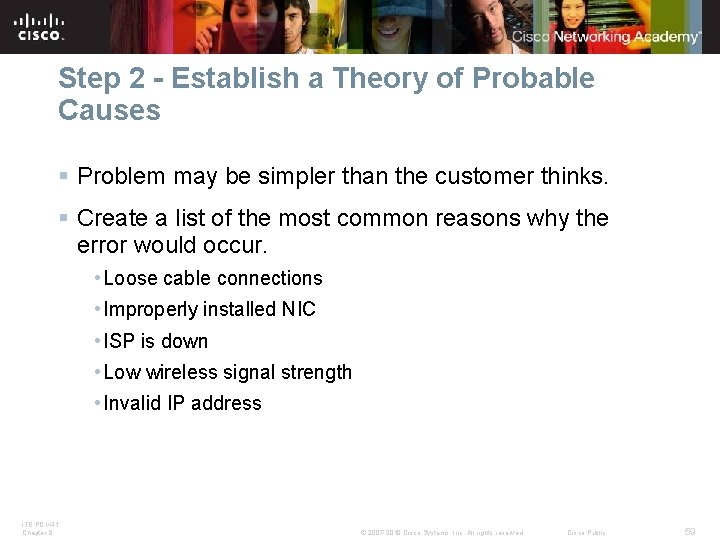 Step 2 - Establish a Theory of Probable Causes § Problem may be simpler