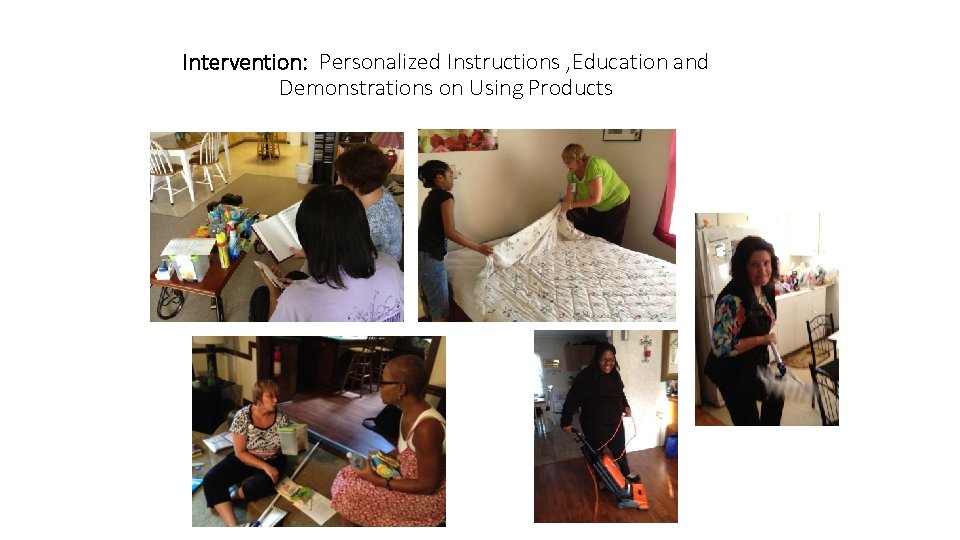 Intervention: Personalized Instructions , Education and Demonstrations on Using Products 