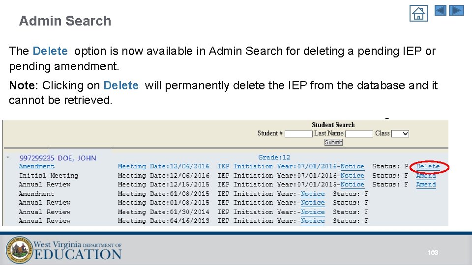 Admin Search The Delete option is now available in Admin Search for deleting a Admin Search The Delete option is now available in Admin Search for deleting a